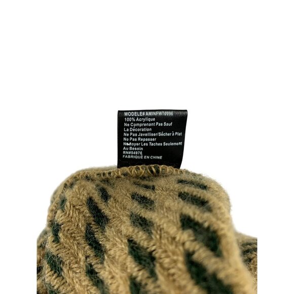 Striped Infinity Scarf Beige & Green - Picture 4 of 7